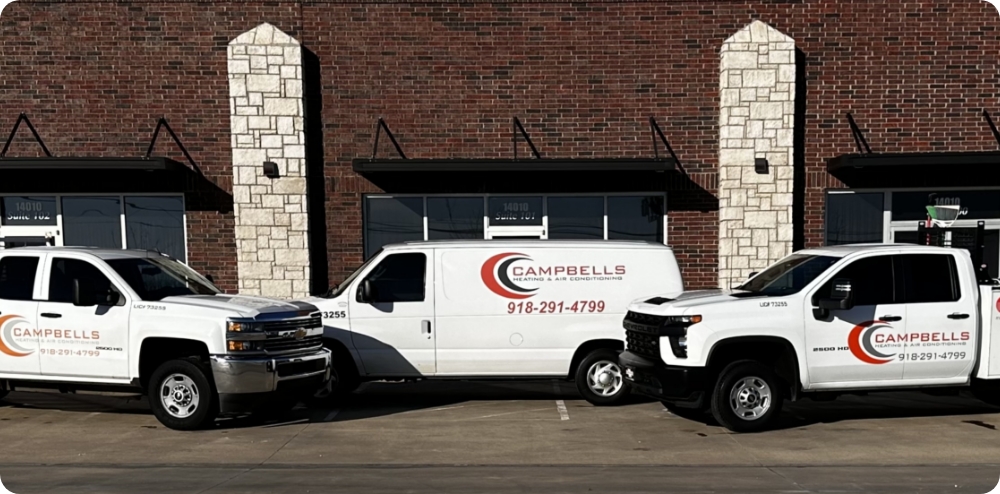 Campbells Heating and air truck fleet